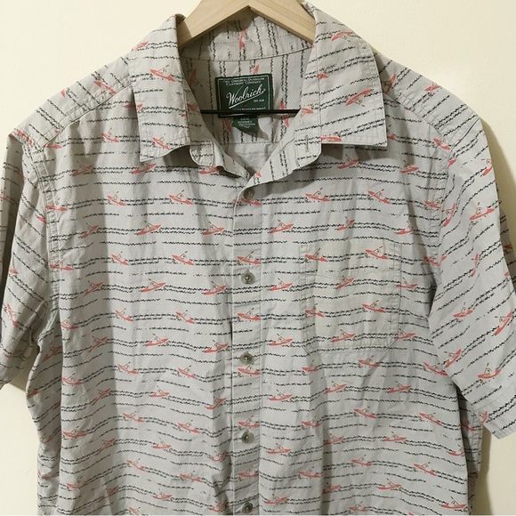 Woolrich Mens Gray  Button Up Short Sleeve Shirt Boats Outdoors Size XL - Picture 5 of 7